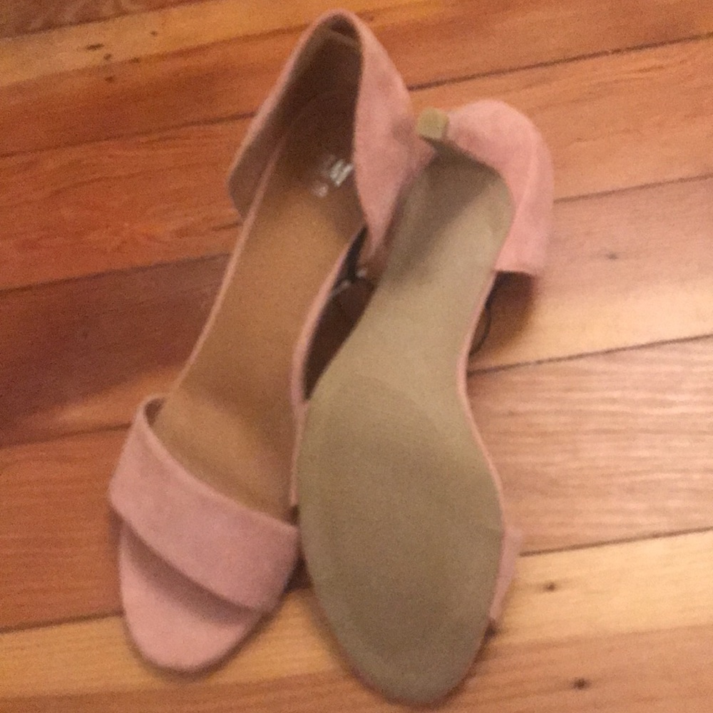NEW H& M’s pink suede small heels size 8 - Picture 4 of 5